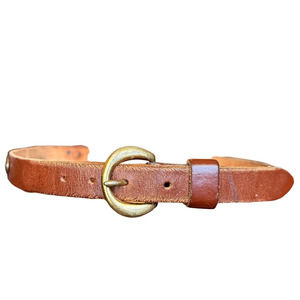 Royden Solid Brass Brown Leather Belt